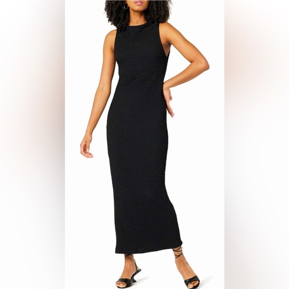 NWT Women's Gabriela High Neck Cut-in A-line Side-Slit Maxi Sweater Dress Size S - Picture 1 of 10